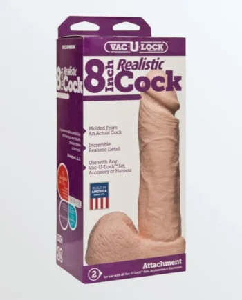 Vac-U-Lock 8" Realistic Cock for Harnesses