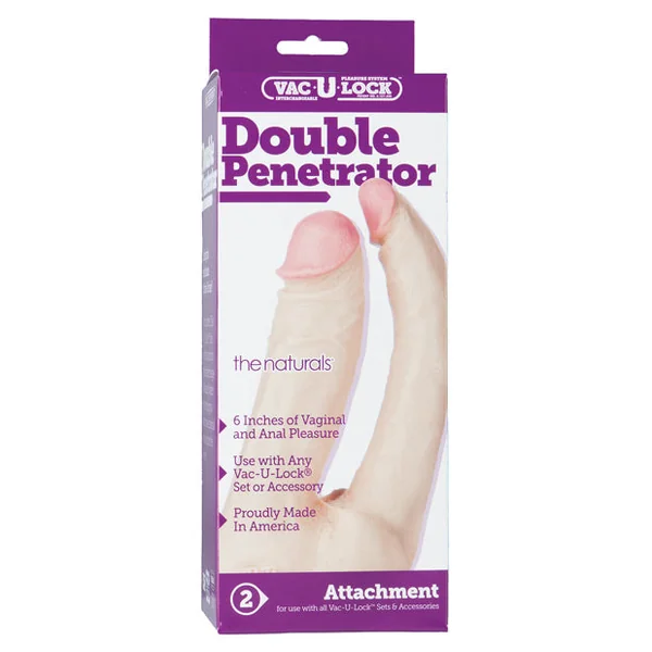 Vac-u-lock Double Penetrator - White
