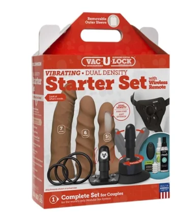 VAC-U-LOCK VIBRATING DUAL DENSITY STARTER SET CARAMEL