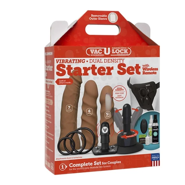 VAC-U-LOCK VIBRATING DUAL DENSITY STARTER SET CARAMEL