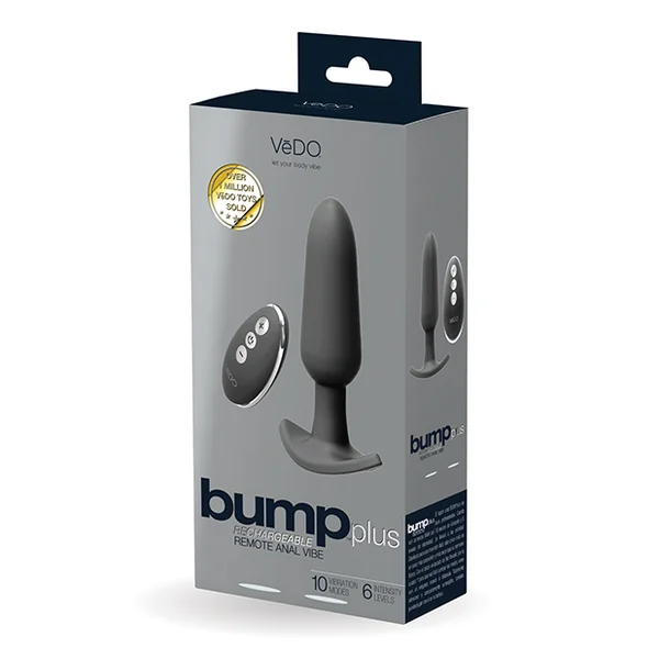 VEDO BUMP PLUS RECHARGEABLE REMOTE CONTROL ANAL VIBE JUST BLACK