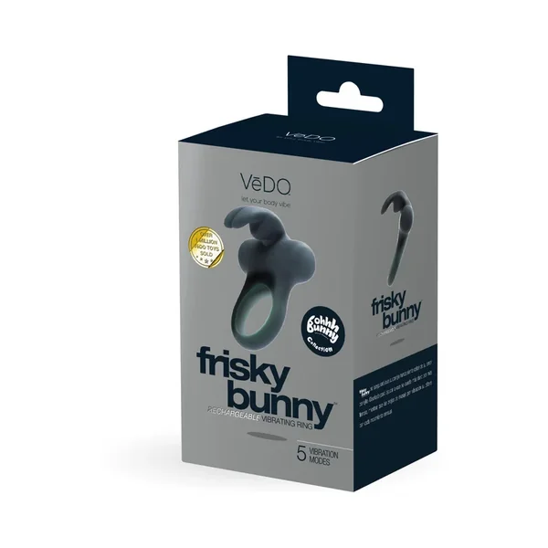 VeDO Frisky Bunny Rechargeable Vibrating Ring – Black Pearl
