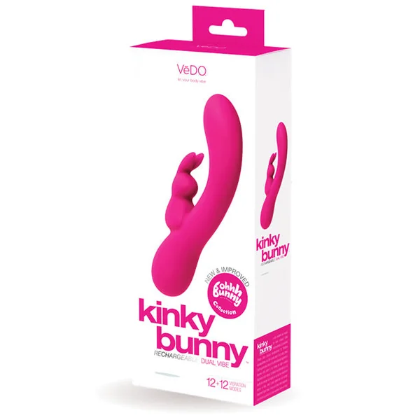 Vedo Kinky Bunny Plus Rechargeable Dual Vibe - Foxy Pink