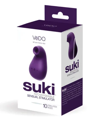 VEDO SUKI RECHARGEABLE SONIC VIBRATING SUCKER DEEP PURPLE