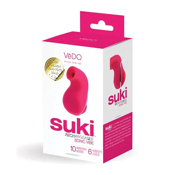 VeDO Suki Rechargeable Vibrating Sucker – Foxy Pink
