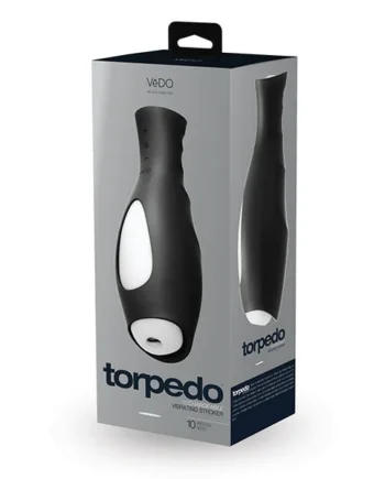 VEDO TORPEDO RECHARGEABLE STROKER JUST BLACK W/ GLOW SLEEVE