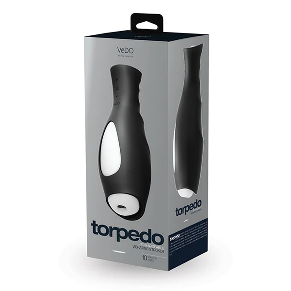 VEDO TORPEDO RECHARGEABLE STROKER JUST BLACK W/ GLOW SLEEVE