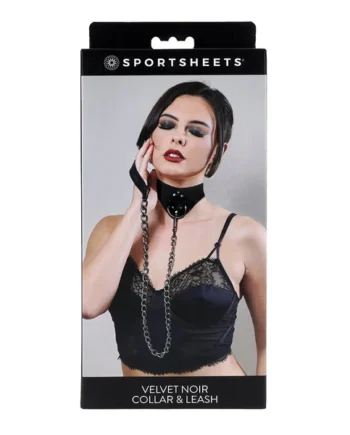 Velvet Noir Collar & Leash by Sportsheets
