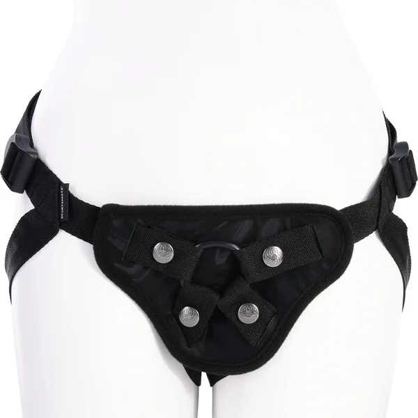 Velvet Noir Faux Leather Strap On Harness By Sportsheets