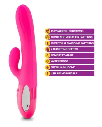 Viben Hypnotic Thrusting Rabbit Vibrator with Clitoral Stimulator