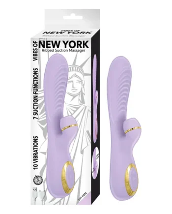 VIBES OF NEW YORK RIBBED SUCTION MASSAGER LAVENDER