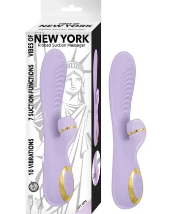 Vibes of New York Ribbed Suction Massager - Lavender