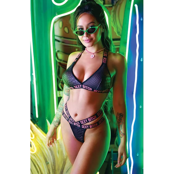 Vibes Sexy Bitch Bralette & Strappy Panty