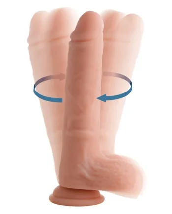 Vibrating and Rotating Remote Control Silicone Dildo with Balls