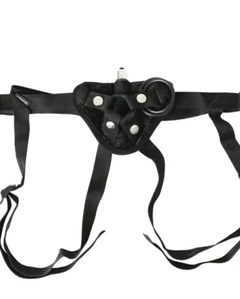 Vibrating Black Velvet Strap On