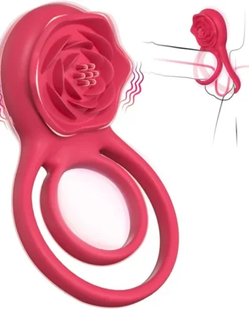 Vibrating Cockring with Rose Clitoral Stimulator