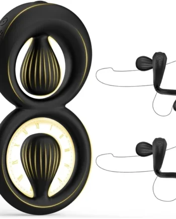 Vibrating Dual Cock Ring with Adjustable Beads