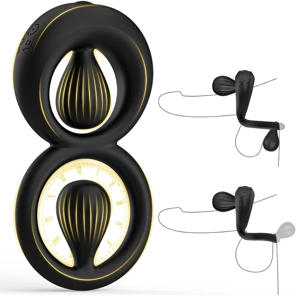 Vibrating Dual Cock Ring with Adjustable Beads
