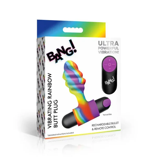 Vibrating Rainbow Butt Plug