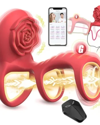 Vibrating Rose Shaped Cock Ring W/ Clitoral G-Spot Stimulation