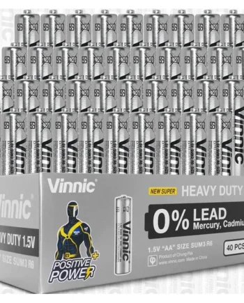Vinnic Super Heavy Duty AA Batteries - 40 Count Box