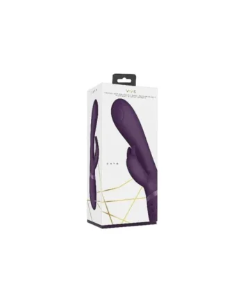 VIVE CATO Rechargeable Pulse-Wave Silicone Rabbit Vibrator, Purple