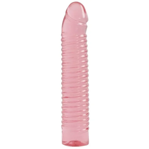 Vivid Sunrise Ribbed Jellie Dildo 7in – Pink