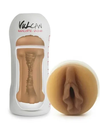 Vulcan Male Masturbator Cup Realistic Mocha Cyberskin Vagina Stroker