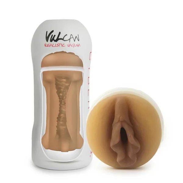 Vulcan Male Masturbator Cup Realistic Mocha Cyberskin Vagina Stroker