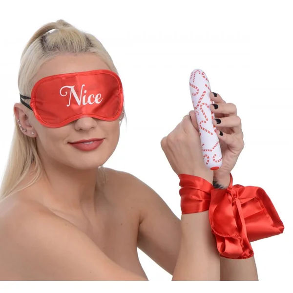 (WD) BANG! NAUGHTY HOLIDAY KIT WRIST TIES XL BULLET & BLINDFOLD
