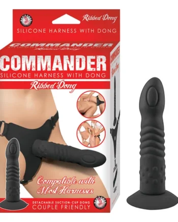 (WD) COMMANDER HARNESS W/ RIBB DONG BLACK