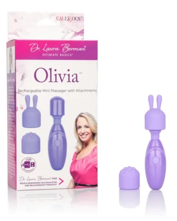 (WD) DR LAURA BERMAN OLIVIA RECHARGEABLE MINI MASSAGER W/ ATTACHMENTS