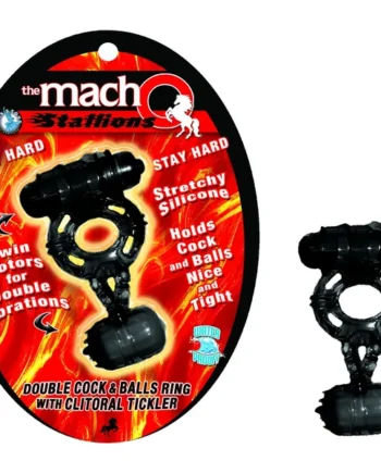 (WD) MACHO STALLIONS COCK & BA RING W/CLIT TICKLER