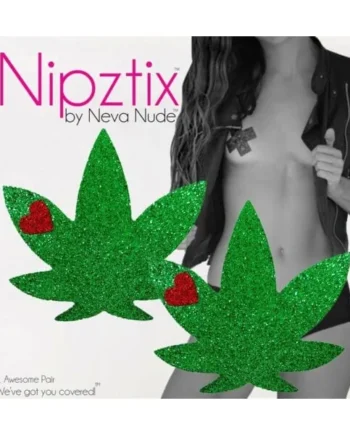 Weed Lead Green Glitter With Red Heart