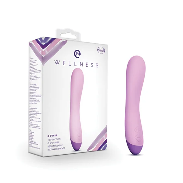 Wellness By Blush G Curve G-Spot Purple UltraSilk Vibrator - Made with Puria Silicone