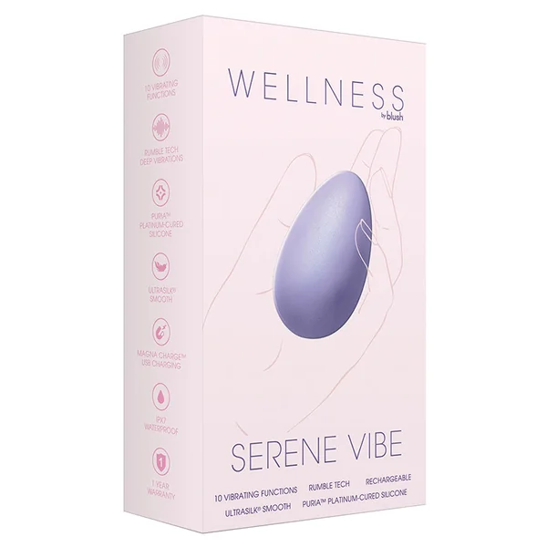 Wellness By Blush Serene Vibe Full Body Personal Hand Held Massager - Made with Purio Silicone