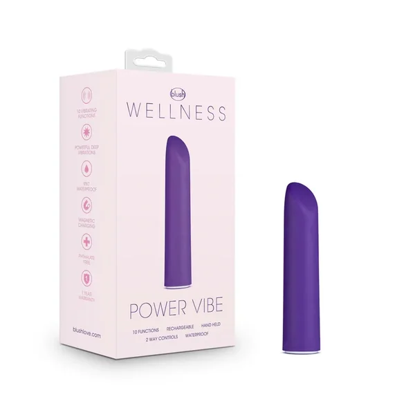 Wellness Rechargeable Super-Strong Power Vibe Bullet – Purple