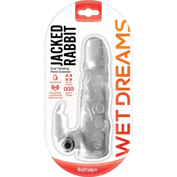 WET DREAMS JACKED RABBIT EXTENSION SLEEVE W/ POWER BULLET