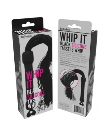 WHIP IT BLACK PLEASURE WHIP W/ TASSELS
