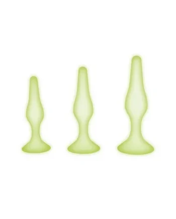 WhipSmart Glow in the Dark Silicone Anal Training Kit (3 Piece) – Green