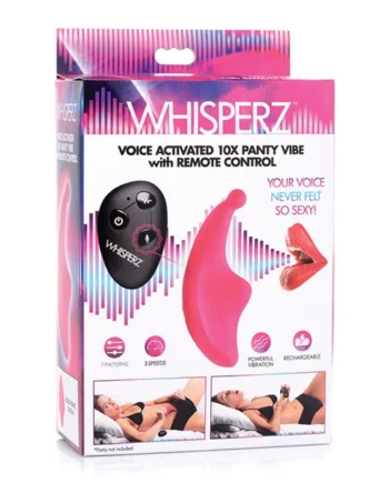 Whisperz Voice Activated 10x Panty Vibe W-remote Control - Pink