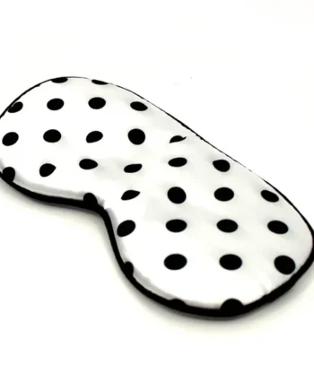 White with black polka dots sleep mask