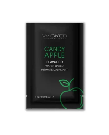 Wicked Aqua Candy Apple Water Based Lubricant .1oz Packette - 144ct