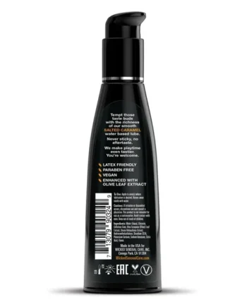 Wicked Sensual Care Aqua Waterbased Lubricant – 4 oz Salted Caramel