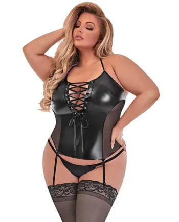 Wicked Ways Lace Up Merry Widow & G Set