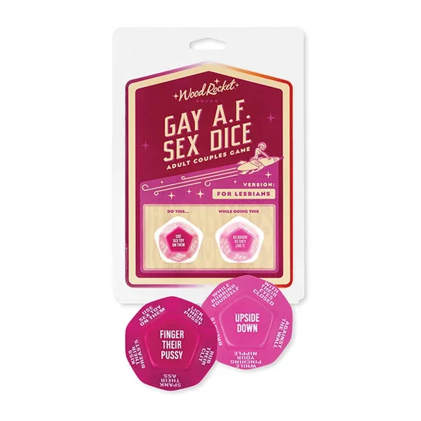 Wood Rocket Gay AF Lesbian Couples Sex Dice Game – Fuchsia