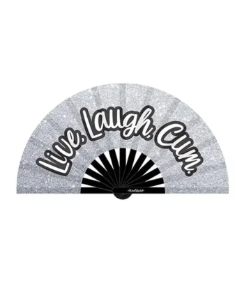 Wood Rocket Live Laugh Cum Fan – Silver Glitter, Black / White