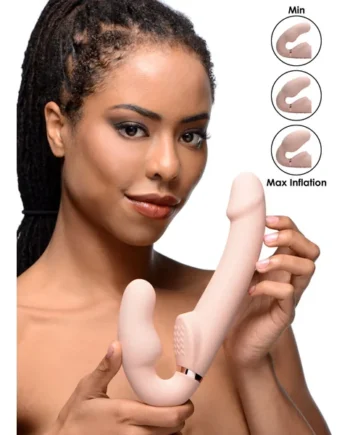 World's 1st Remote Control Inflatable Ergo-Fit Strap-on - Flesh
