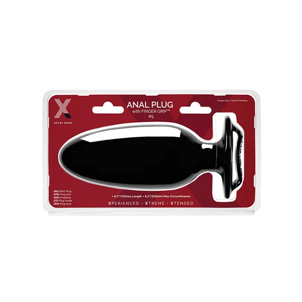Xplay Gear 7" Finger Grip Plug #5l - Black