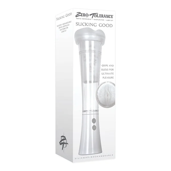 Zero Tolerance Sucking Good Rechargeable Vibrating Pump - White-clear
